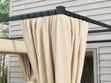 3 x 3 Retractable Pergola, Garden Gazebo Shelter with Curtains, for Grill, Patio, Deck, Beige T3398P325322