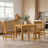 Dining Set 5 pcs Grey Solid Oak Wood 3430338