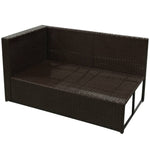 8 Piece Garden Lounge Set with Cushions Poly Rattan Brown 42992