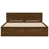 Bed Frame without Mattress Brown Oak 150x200 cm King Size 3207482
