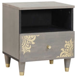 Bedside Cabinet 2 pcs Grey 40 x 33 x 46 cm Solid Mango Wood 4018779