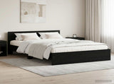 Bed Frame with Headboard Black Oak 140 x 200 cm Engineered wood 3445776