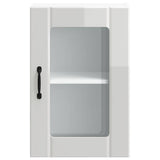 Kitchen Wall Cabinet with Glass Door Lucca High Gloss White 853769