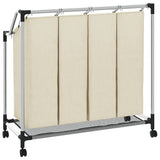 Laundry Sorter with 4 Bags Cream Steel 282428