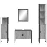 4 Piece Bathroom Cabinet Set Grey Sonoma Engineered Wood 3214362