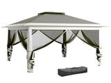 Pop Up Canopy Tent with Double Roof, Zipped Mesh Sidewalls, Carrying Bag, Height Adjustable for T3398P325195
