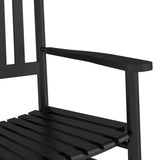 Rocking Chairs with Curved Seats 2 pcs Black Solid Wood Poplar 3281586