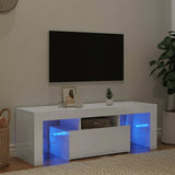 TV Cabinet with LED Lights High Gloss White 120x35x40 cm 804352