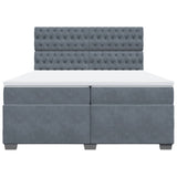 Box Spring Bed with Mattress Dark Grey 200x200 cm Velvet 3291009