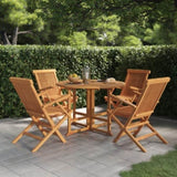 ZNTS 5 Piece Folding Outdoor Dining Set Solid Wood Teak 3096572