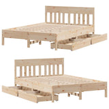 Bed Frame without Mattress 140x200 cm Solid Wood Pine 3301866
