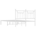 ZNTS Metal Bed Frame without Mattress with Headboard White 150x200cm 353588