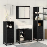 Bathroom Furniture Set 3 pcs Black Oak Engineered Wood 3402407