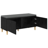 Hall Bench with Cushion with Storage Black Oak 100 x 38 x 46 cm 891537