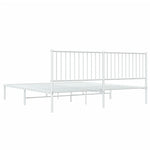 ZNTS Metal Bed Frame without Mattress with Headboard White 180x200cm 350935