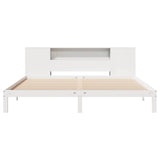 Bookcase Bed without Mattress White 180x200 cm Super King Solid Wood Pine 3322522