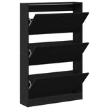 Shoe Cabinet Black Oak 80 x 21 x 125.5 cm Engineered Wood 869104