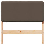 Upholstered Headboard Brown and Taupe 100 cm Solid Pine Wood 880086