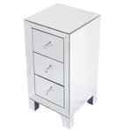 ZNTS Modern and Contemporary Mirrored 3-Drawers Nightstand Bedside Table 34787396