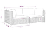 2 pcs Rattan Lounge Set with Cushions GENDT Natural Rattan 3429856