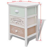 French Storage Cabinet 3 Drawers Wood 242876