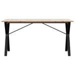 ZNTS Dining Table Y-Frame 140x80x75 cm Solid Wood Pine and Steel 3282720