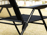 Set of 2 Portable Folding Recliner Metal Outdoor Patio Chaise Lounge Chairs with Adjustable T3398P323820