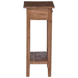 Plant Stand with Drawer Brown 34 x 25 x 52 cm Mahogany Wood 42012412