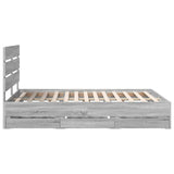 Bed Frame with Drawer Grey Sonoma 160 x 200 cm Engineer Wood 3411822