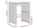 Garden Bar Stools with Cushions 2 pcs Brown Poly Rattan 368685