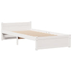 Bookcase Bed without Mattress White 90x200cm Solid Wood Pine 3322466