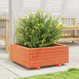 Garden Planter Wax Brown 60x60x26.5 cm Solid Wood Pine 847300