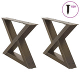 Coffee Table Legs 2 pcs Natural Steel 50x cm Steel 4012687