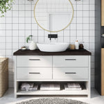 Bathroom Countertop Dark Brown 100x30x cm Treated Solid Wood 3156223