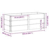 Pallet Collars 3 pcs 150x50 cm Solid Wood Pine 3295378