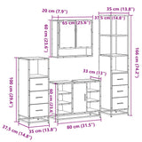 4 Piece Bathroom Furniture Set Sonoma Oak Engineered Wood 3301301