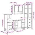 ZNTS 4 Piece Bathroom Furniture Set Sonoma Oak Engineered Wood 3301301