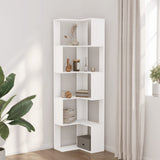 Corner Bookcase 5-Tier White 50x50x179 cm Engineered Wood 852582