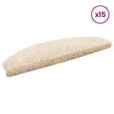 Self-adhesive Stair Mats 15 pcs Light Brown 80 x 24.5 x 3.5 cm 42038655