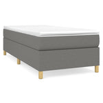 Box Spring Bed Frame Dark Grey Single Fabric 3121206