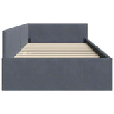 Corner Bed Frame Dark Grey 100 cm x 200 cm Velvet 42016092