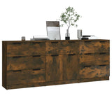3 Piece Sideboards Smoked Oak Engineered Wood 3115801