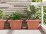 Square Flower Pot 6 pcs Brick Red 38 x 38 x 30 cm Plastic 42020332