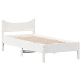ZNTS Bed Frame White 90x200 cm Solid Wood Pine 844738