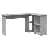 Desk with Shelf Concrete Grey 142 x 102 x 73 cm Engineered Wood 869293
