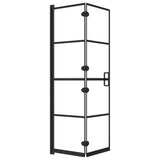 Folding Shower Enclosure ESG 80x140 cm Black 150743