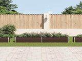 Garden Raised Bed Galvanised Steel 320x40x45 cm Brown 47054