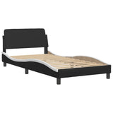 Bed Frame with LED without Mattress "Hvar" Black and White 100x200 cm 3213918