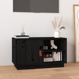 TV Cabinet Black 70x34x40 cm Solid Wood Pine 818239