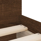 Bed Frame Brown oak Engineered wood Single Bed Frame 3207370